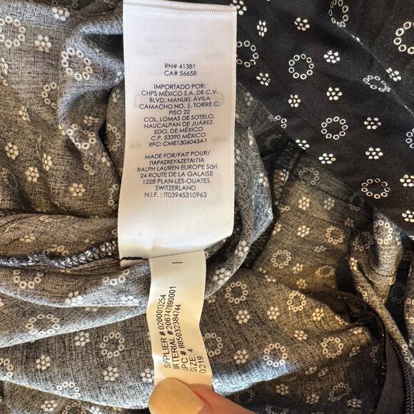 Chaps Jumpsuit Women’s Size 4 Viscose Navy Blue Lightweight Wide Leg Boho Casual - Picture 11 of 14